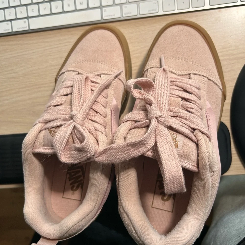 Vans Platform Sneakers in Blush Pink with Gum Sole